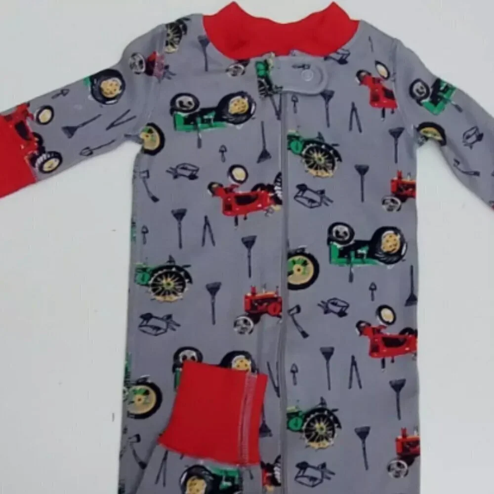 Hanna Andersson Baby Tractor Organic Cotton Sleeper Size 0 6M